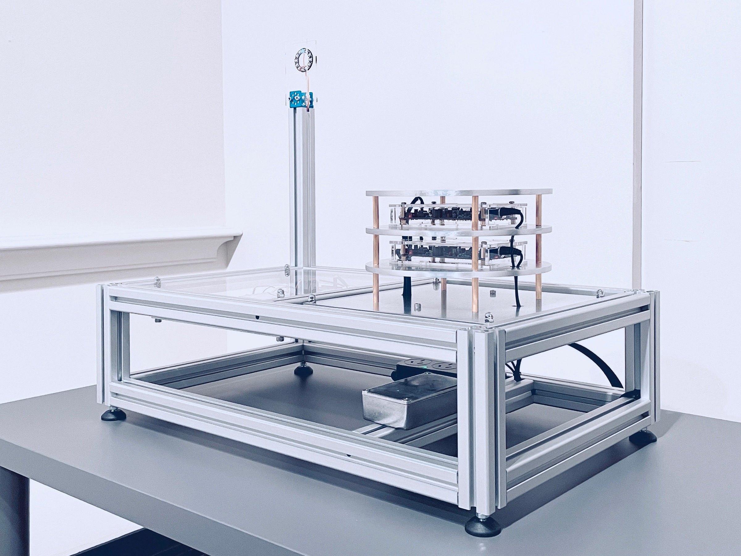 Detail of the μMuography particle detectors and printing mechanism