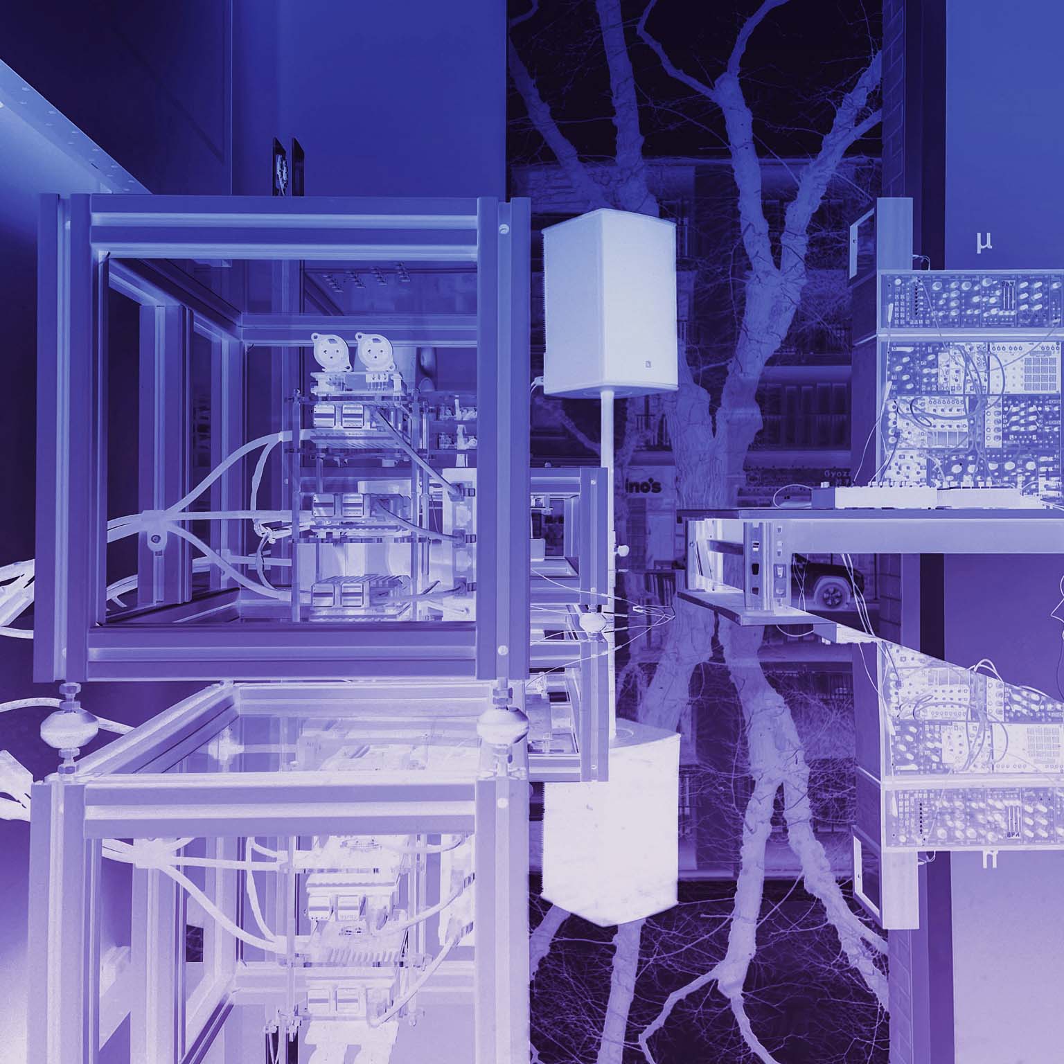 Layered view of the μMuography detector installation and modular synthesiser