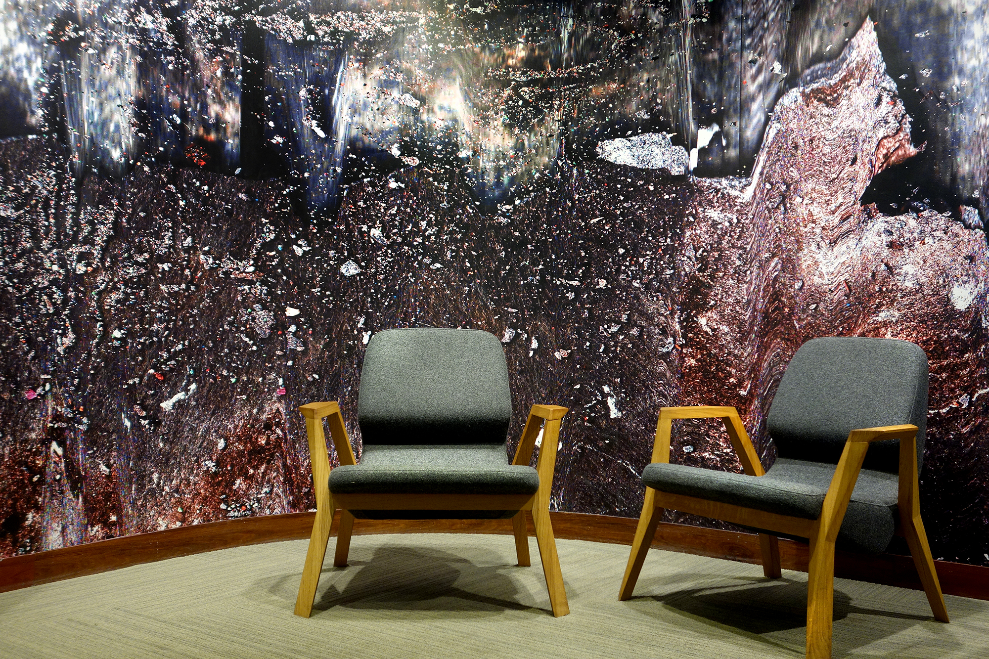 Two chairs within the Spectra photographic installation