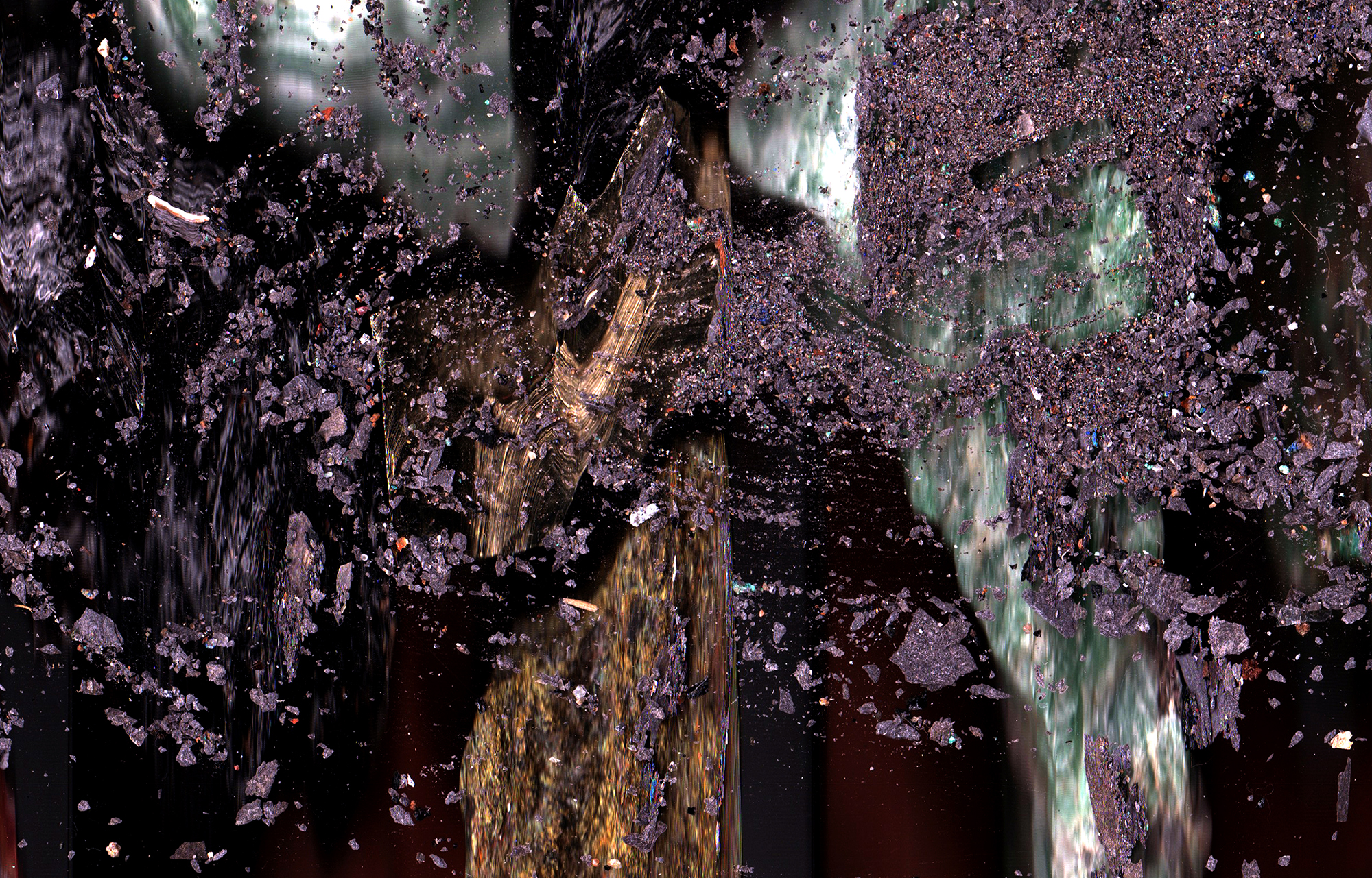 Detailed scan of fragmented mineral-like matter